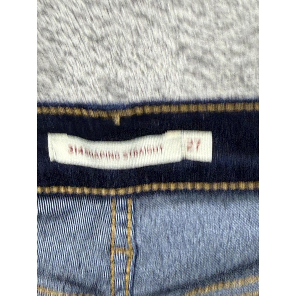 Levi's 314 Jeans Womens 27 Dark Wash Shaping Straight Measured 28x31 - Picture 6 of 9